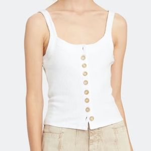 NWT Free People White Ribbed Tank